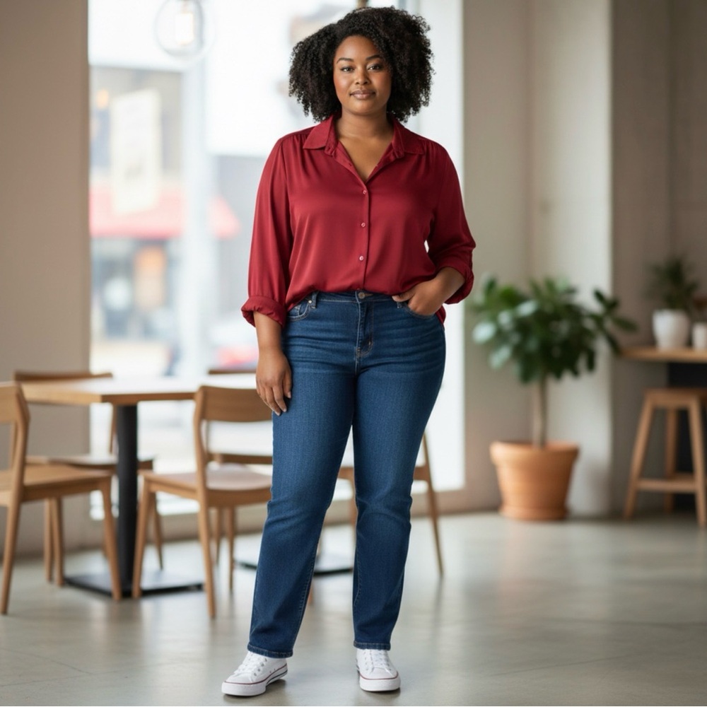 Vince Camuto Button-Down Shirt in Deep Red